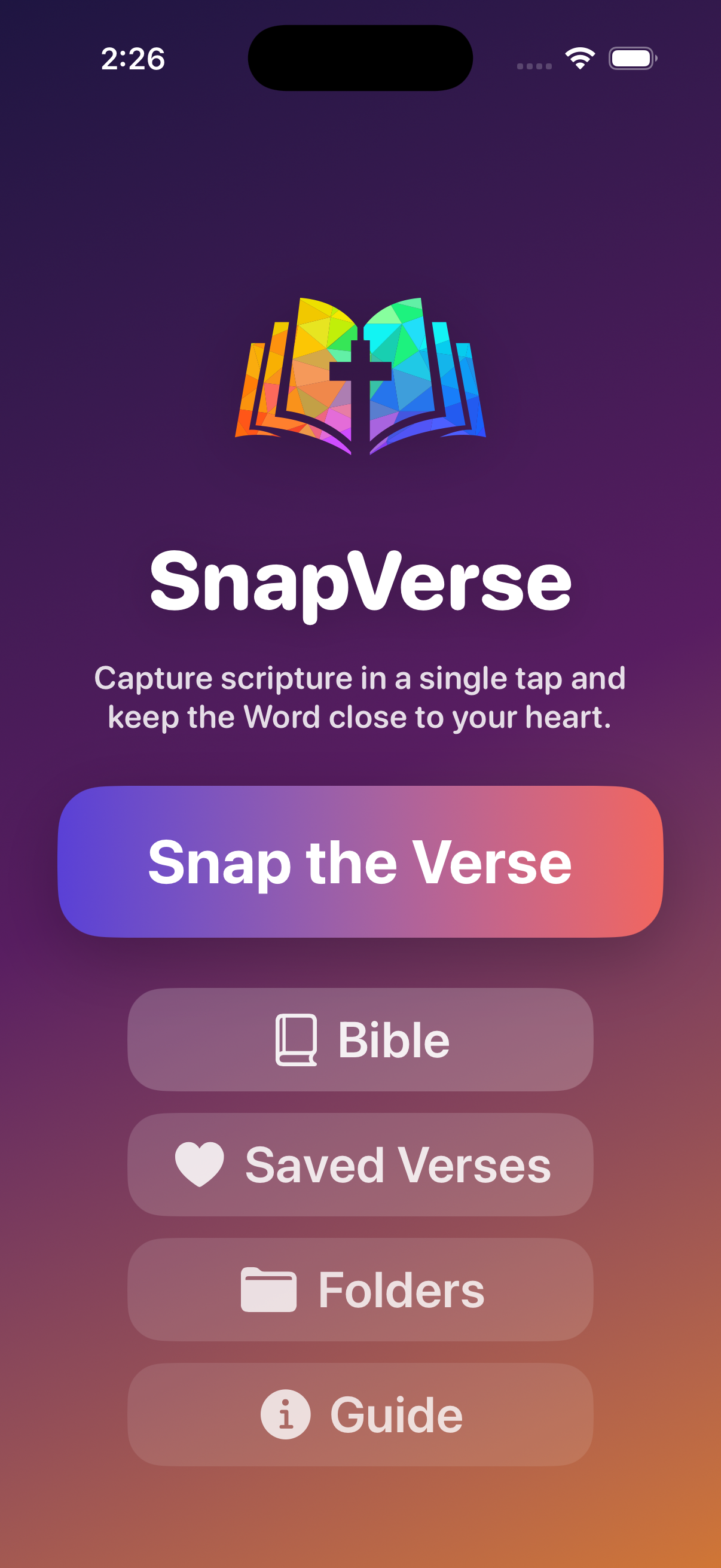 SnapVerse app interface displayed on iPhone